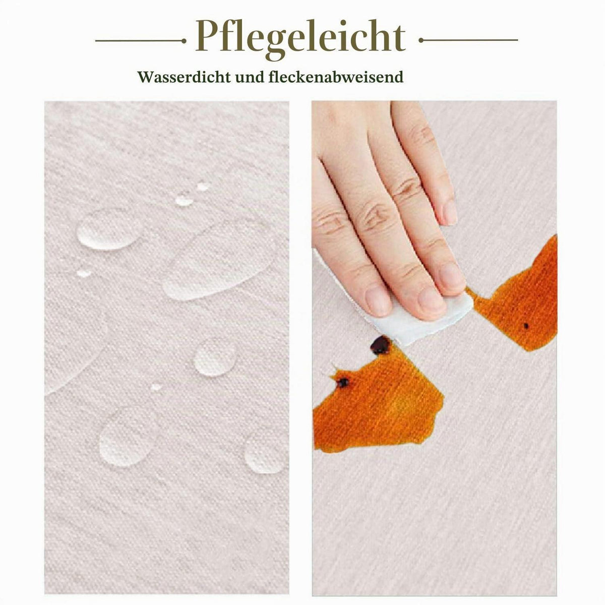 Runde wasserdichte Tischdecke 160cm – Beige, Fleckresistent & Abwaschbar