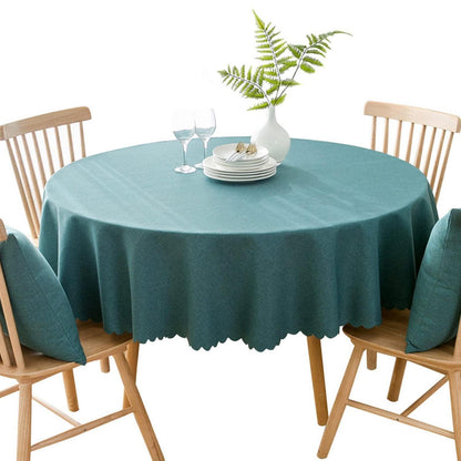 Runde wasserdichte Tischdecke Blaugrün 140cm – Fleckresistent & Pflegeleicht
