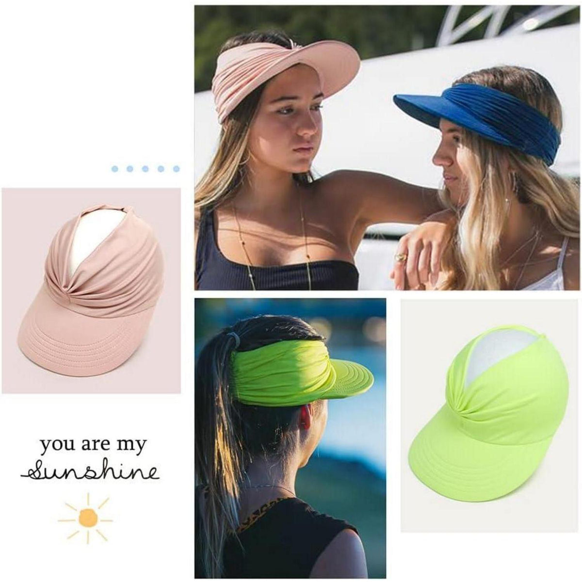 Damen Sonnenhut Visor - UV-Schutz für Strand & Sport, Weiß