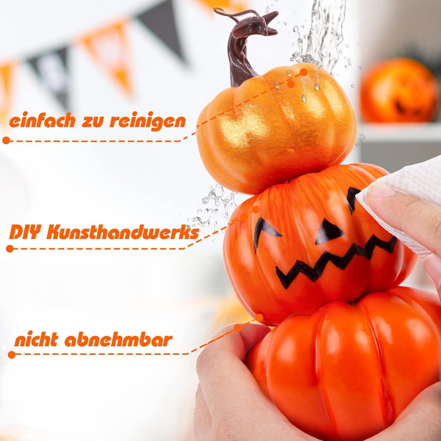 Künstliche Kürbisse Set für Herbstdekoration Halloweenfest