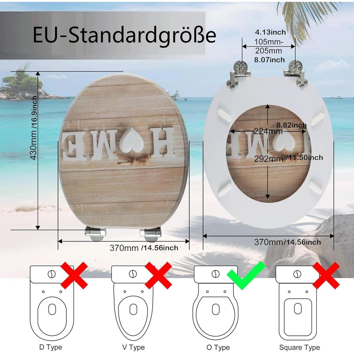 WC-Sitz mit Absenkautomatik, antibakteriell, MDF, universell passend