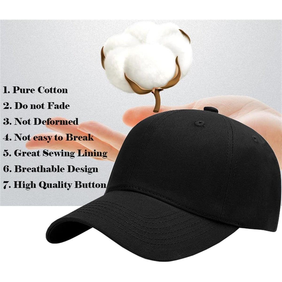 Baseball Cap Damen Herren – Verstellbare Baumwoll Basecap
