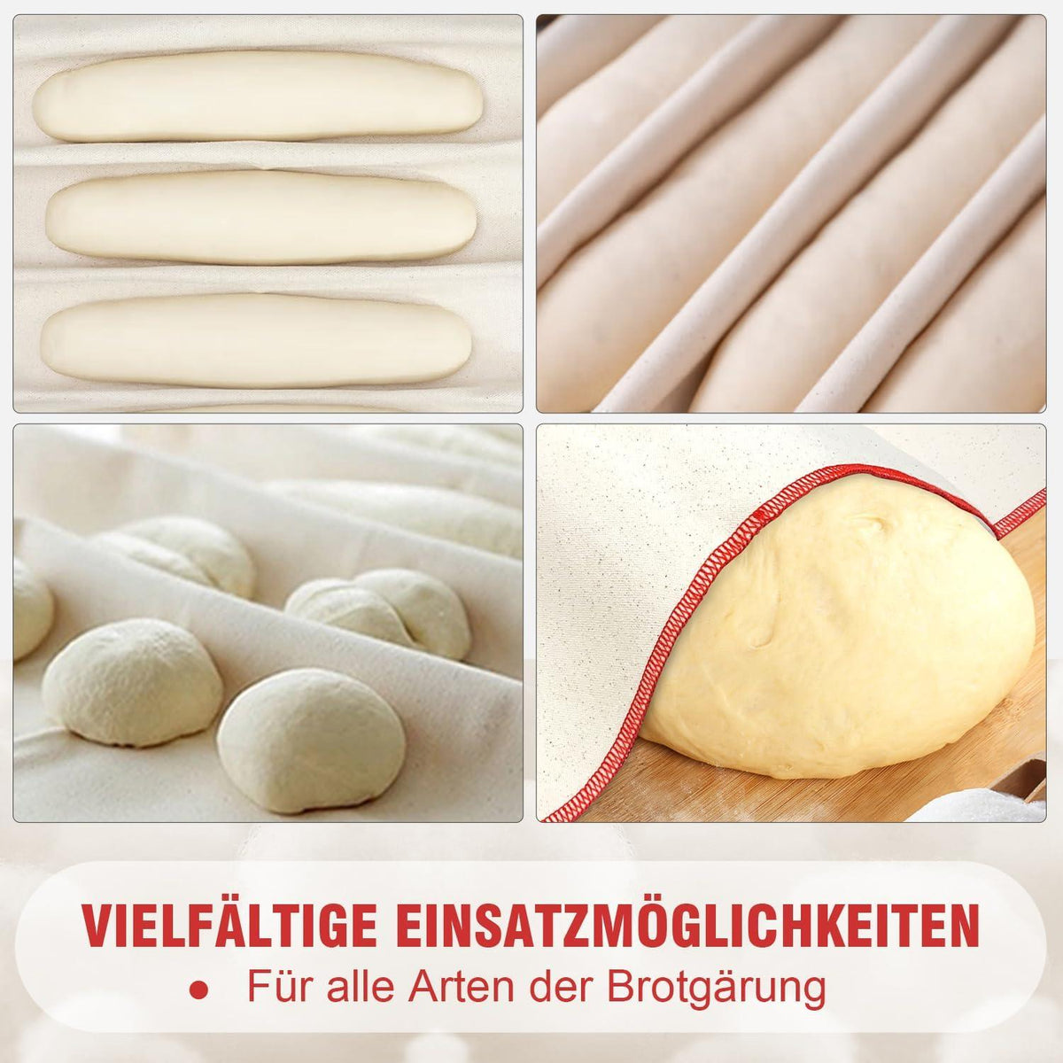 Professionelles Leinentuch zum Brot Backen Teigtuch (75x45cm - 2
