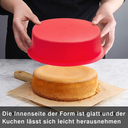 SILIVO Silikon Backform Rund 15 cm 2 Stück Antihaftform für Schichtkuchen, Käsekuchen, Regenbogenkuchen
