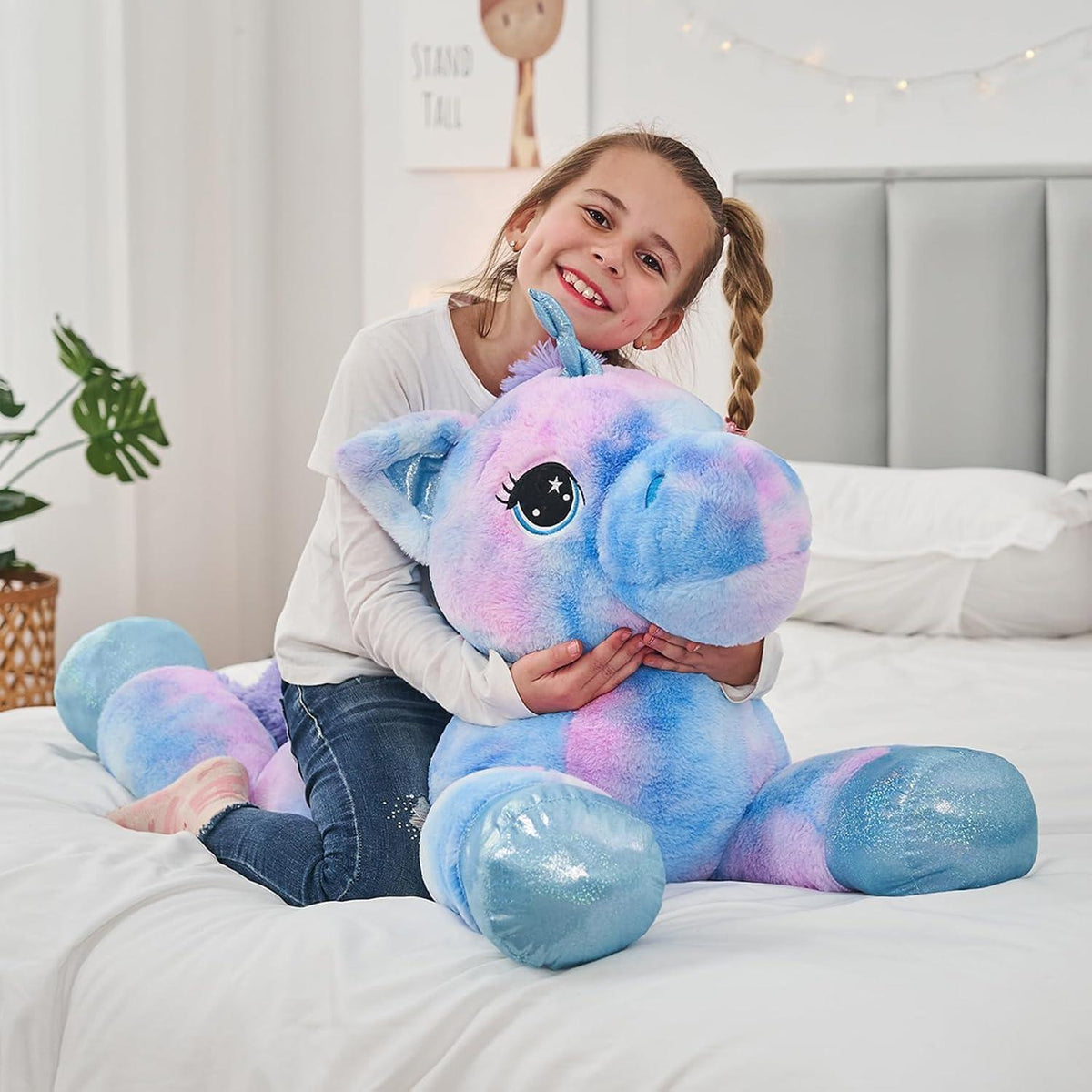 XXL Einhorn Plüschtier 80cm - Weiches Kuscheltier für Mädchen