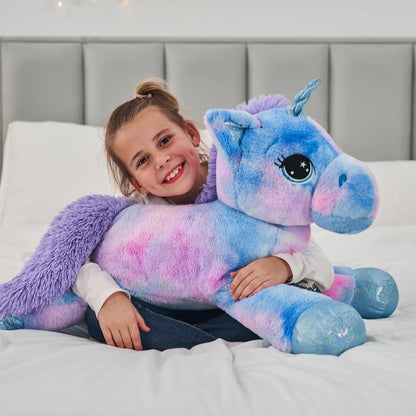 XXL Einhorn Plüschtier 80cm - Weiches Kuscheltier für Mädchen