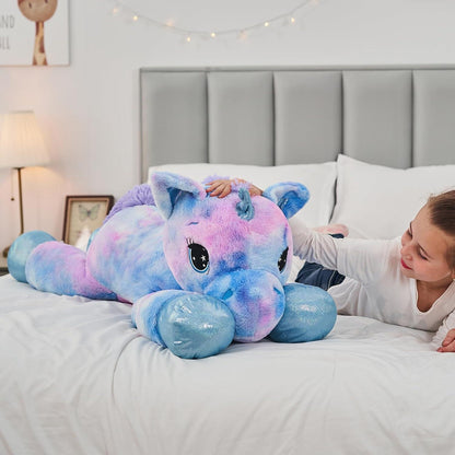 XXL Einhorn Plüschtier 80cm - Weiches Kuscheltier für Mädchen
