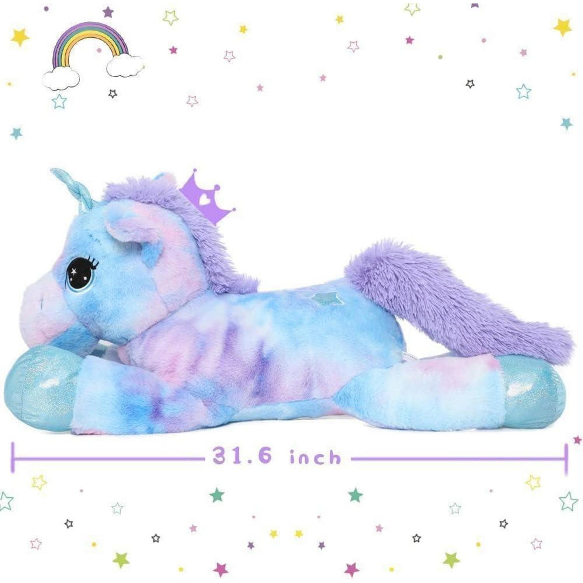 XXL Einhorn Plüschtier 80cm - Weiches Kuscheltier für Mädchen