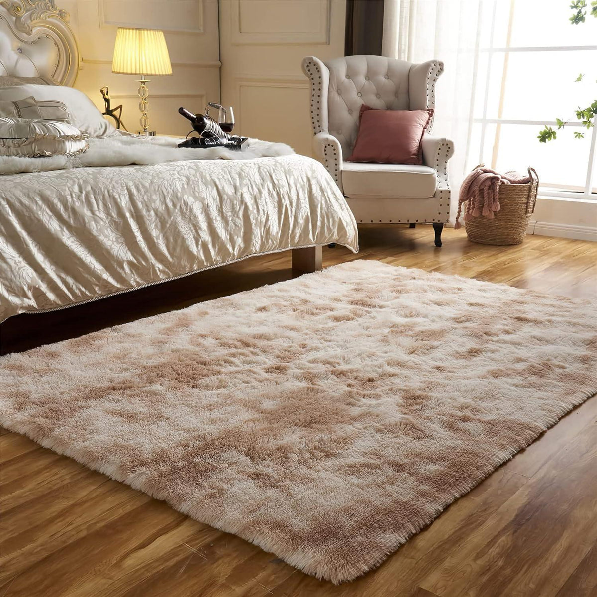 Weicher Hochflor Shaggy Teppich 80x150 cm Khaki
