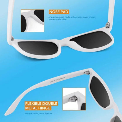 Polarisierte Sonnenbrille Vintage Stil UV400 Cat 3 CE - Mattweißer Rahmen | Revo