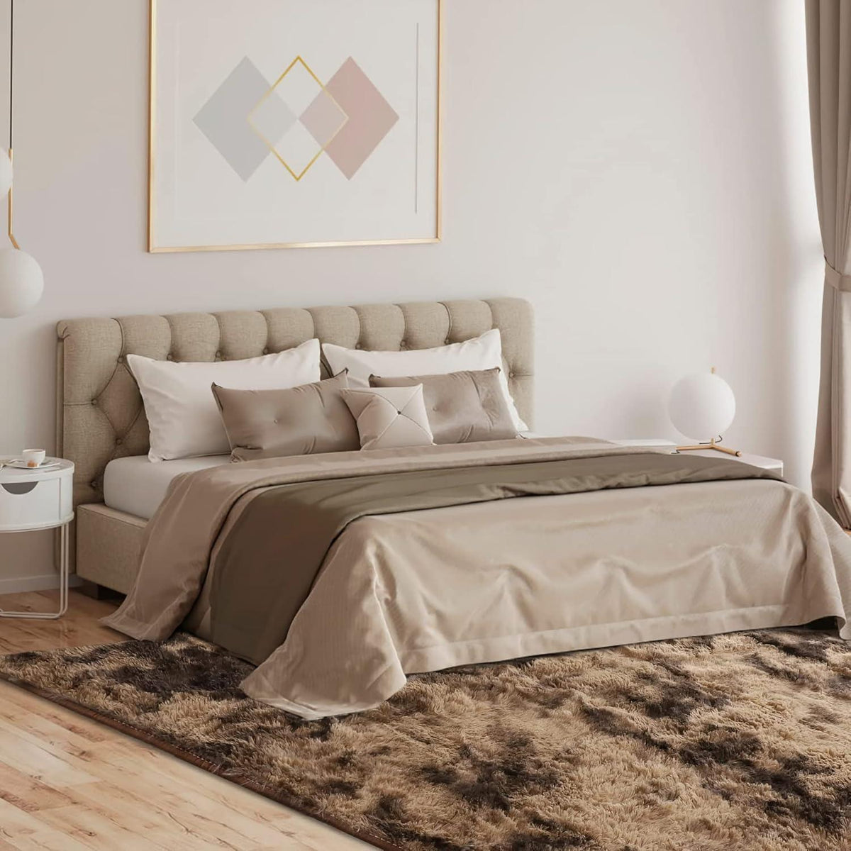 Weicher Hochflor Shaggy Teppich 200x300 cm Braun