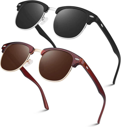 Polarisierte Retro-Sonnenbrille Halbrahmen UV400 für Reisen & Angeln