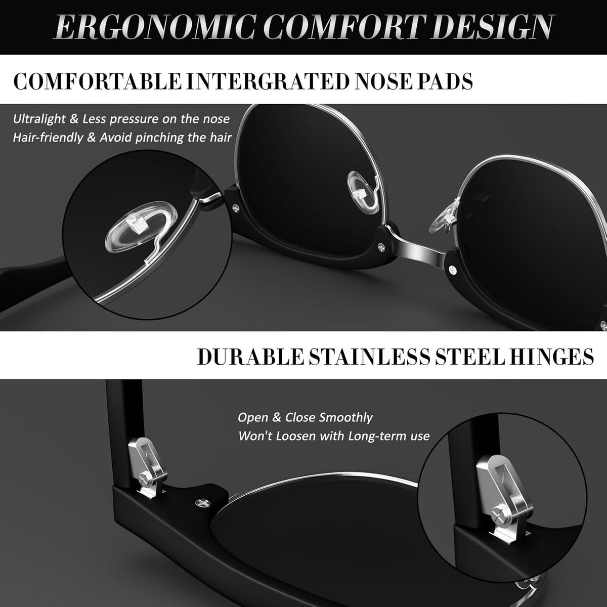 Polarisierte Retro Sonnenbrille UV400 Halbrahmen für Reisen Angeln