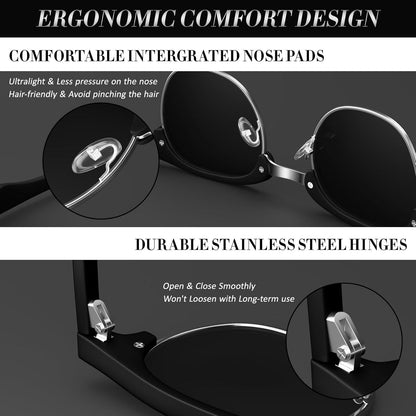 Polarisierte Retro Sonnenbrille UV400 Halbrahmen für Reisen Angeln