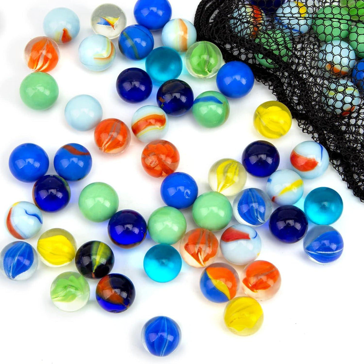 Glasmurmeln Set Kinder Murmelspiel Deko 160Stk. 16mm