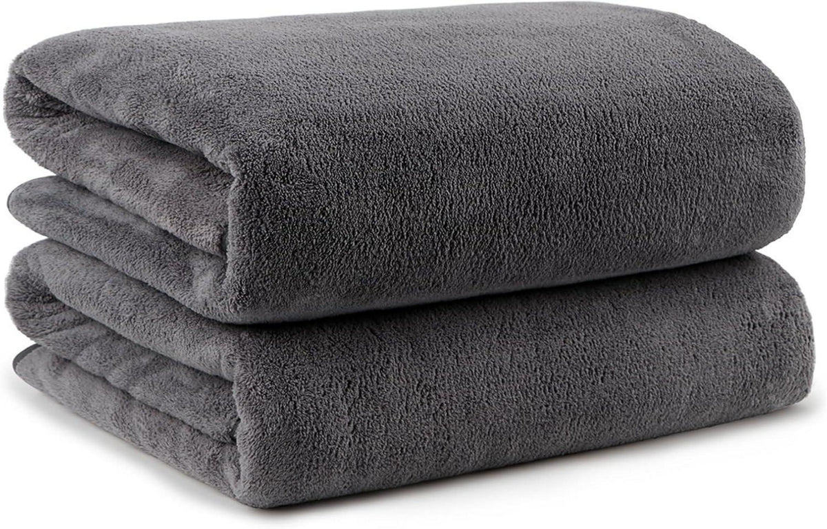 Weiches Mikrofaser-Handtuch-Set für Körper, 68,6 x 137,2 cm - Grau 2