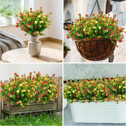 Künstliche Herbstblumen Balkon Blumenstrauß 6 Bündel UV-beständig