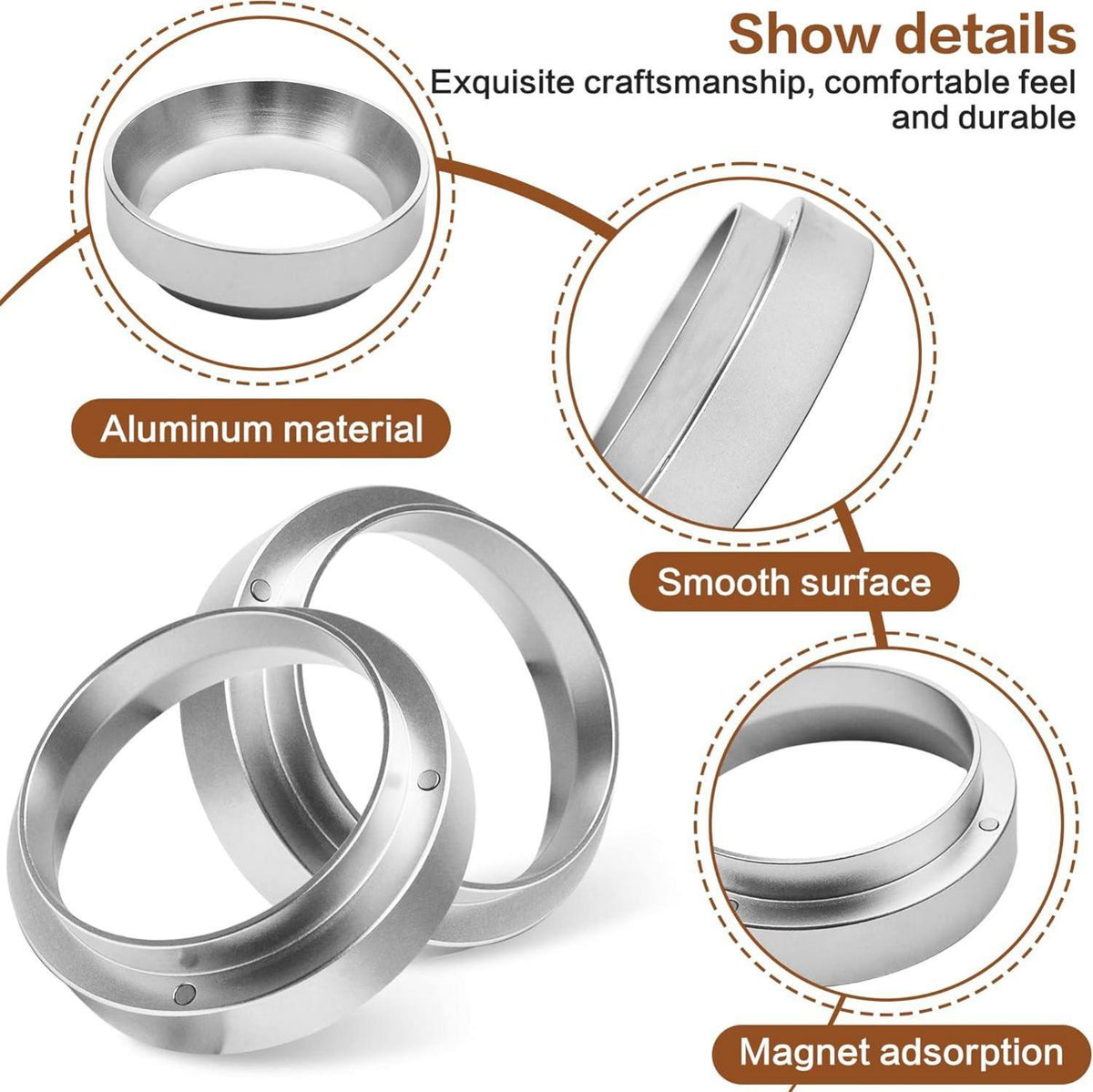 Kaffee Dosierring 51mm Aluminium Siebträger Zubehör Kompatibel mit