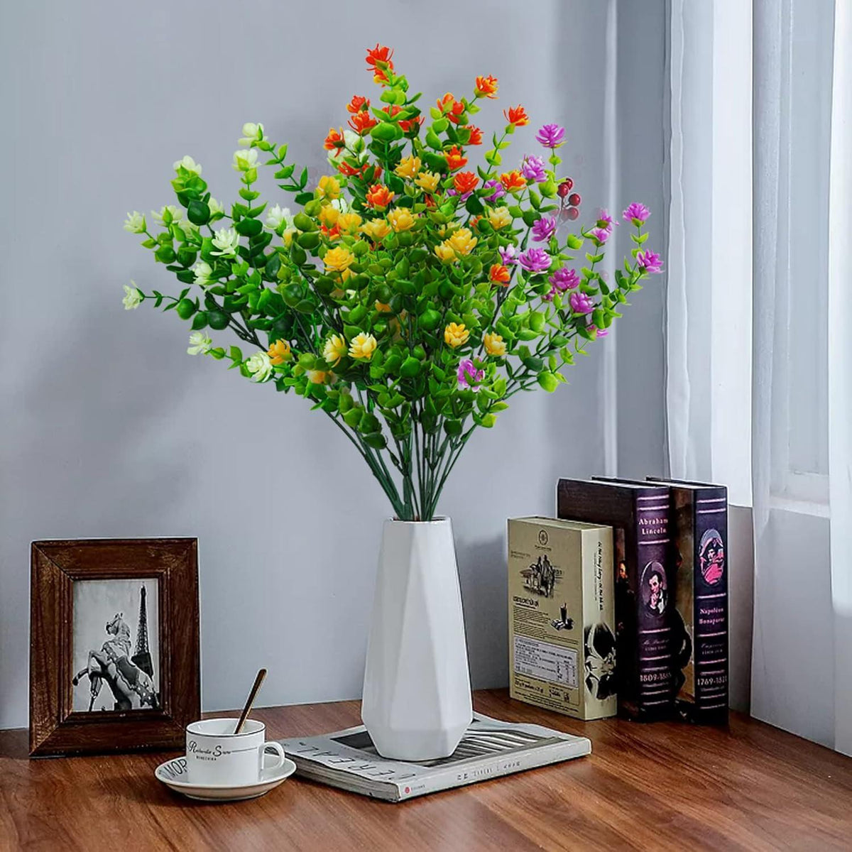 Künstliche Blumen Balkon Außen Wetterfest UV-beständig Deko 6 Bündel