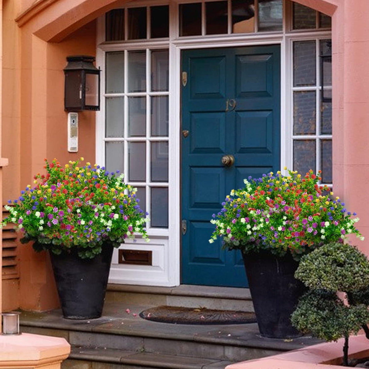 6er Set Künstliche Blumen Balkon UV-beständige Kunstpflanzen Outdoor