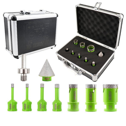 Diamant Fliesenbohrer Set 9tlg. mit Fingerfräser & Adapter