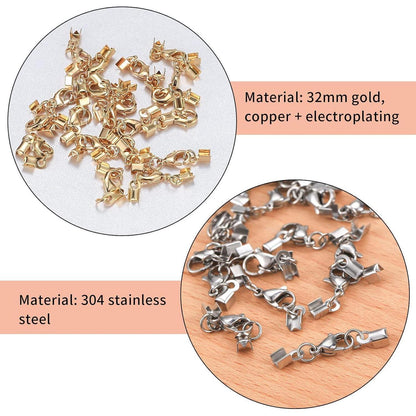 20 Karabinerverschlüsse für Schmuckherstellung - Silber & Gold