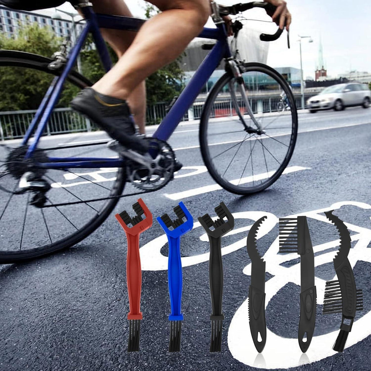 Fahrradketten Reinigungsbürsten Set, 6-teilig