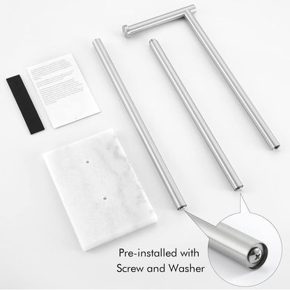 Stehender Toilettenpapierhalter mit Marmorsockel und Edelstahl