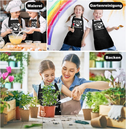 Kinder Schürze Lustig Kochschürze Geschenk Mädchen Jungen 2 Taschen