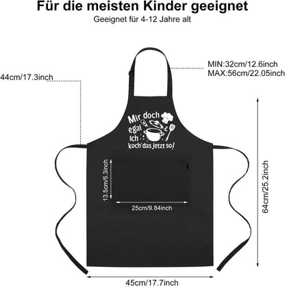 Lustige Kinder-Schürze, upain Kochschürze Mädchen Jungen mit 2 Taschen