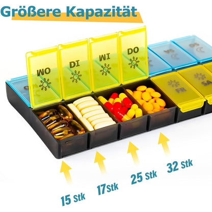 Tablettenbox 7 Tage Morgens Abends – Große Pillendose