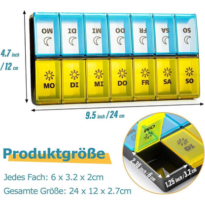 Tablettenbox 7 Tage Morgens Abends – Große Pillendose