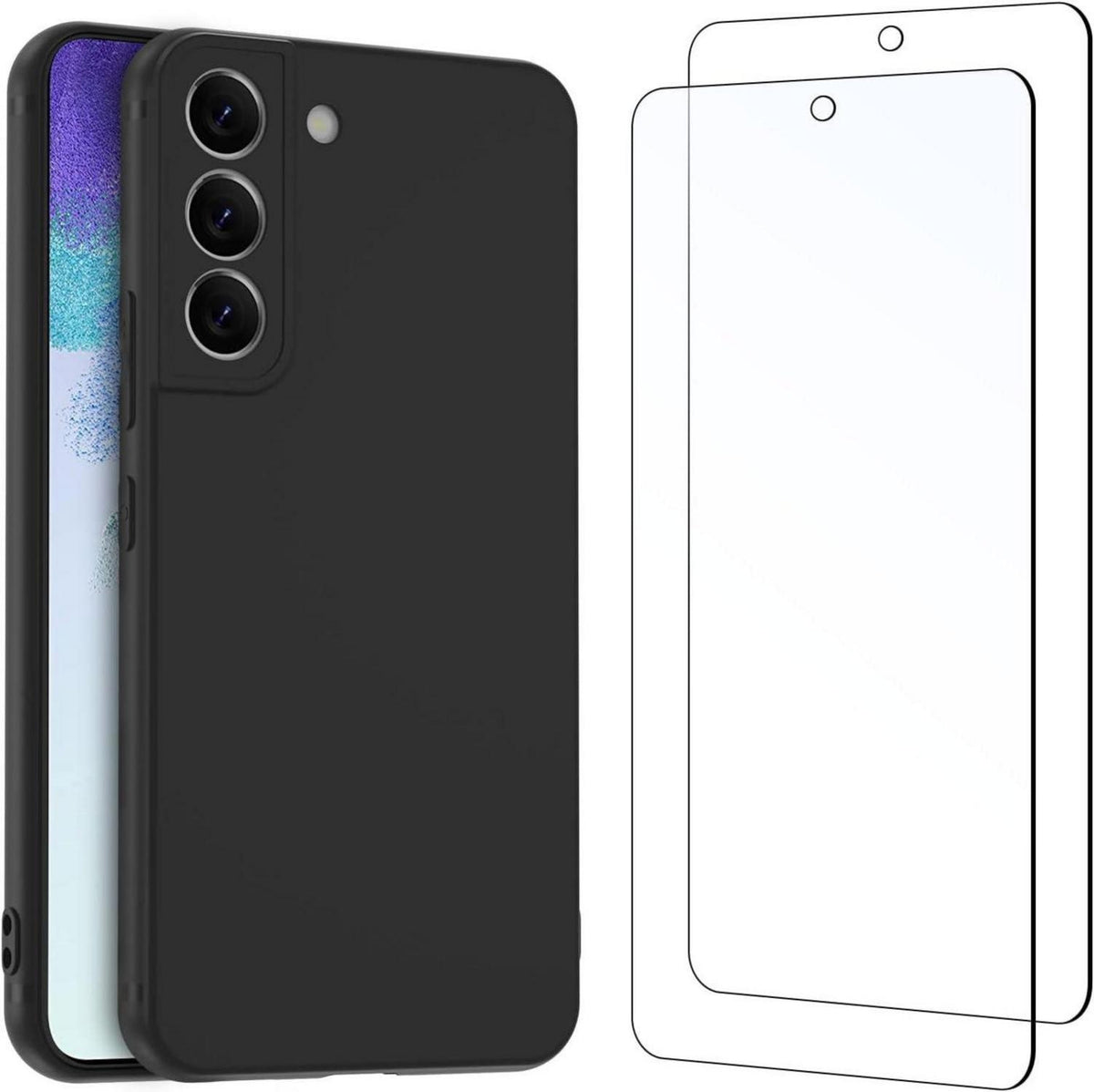 Panzer Schutzglas und Silikonhülle für Samsung Galaxy S21 FE 5G