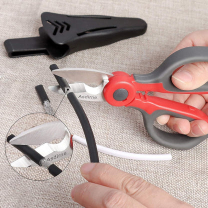 Elektrikerschere Edelstahl-Klingen Gummigriff Schutzhülle 14,5 cm 2er Set