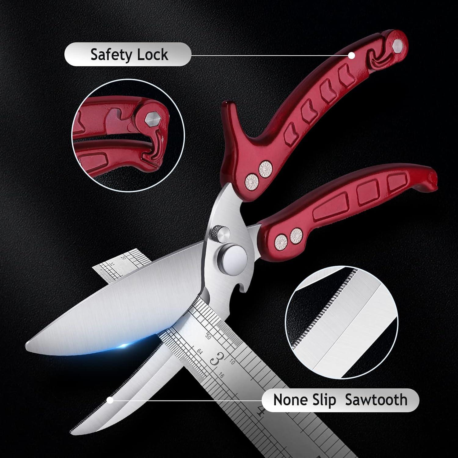 Abnehmbare Geflügelschere Heavy Duty Küchenschere Knochenschere Rot