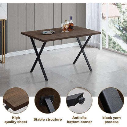 Esszimmergruppe Holz 140cm + 4 Samtstühle Grau