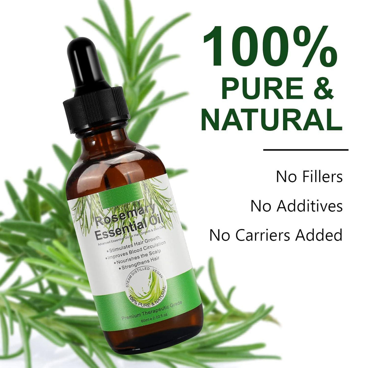 Rosmarinöl für Haarwuchs 100% Natürliches Öl 60ml - Qualitätssicherung