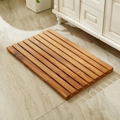 Teakholz Duschmatte rutschfest 80x50cm – Badematte für Badezimmer & Sauna