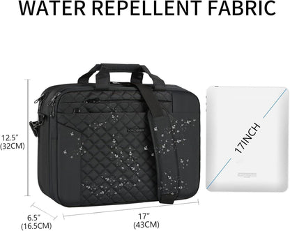 Laptoptasche 17 Zoll Damen Tablet Aktentasche Schwarz