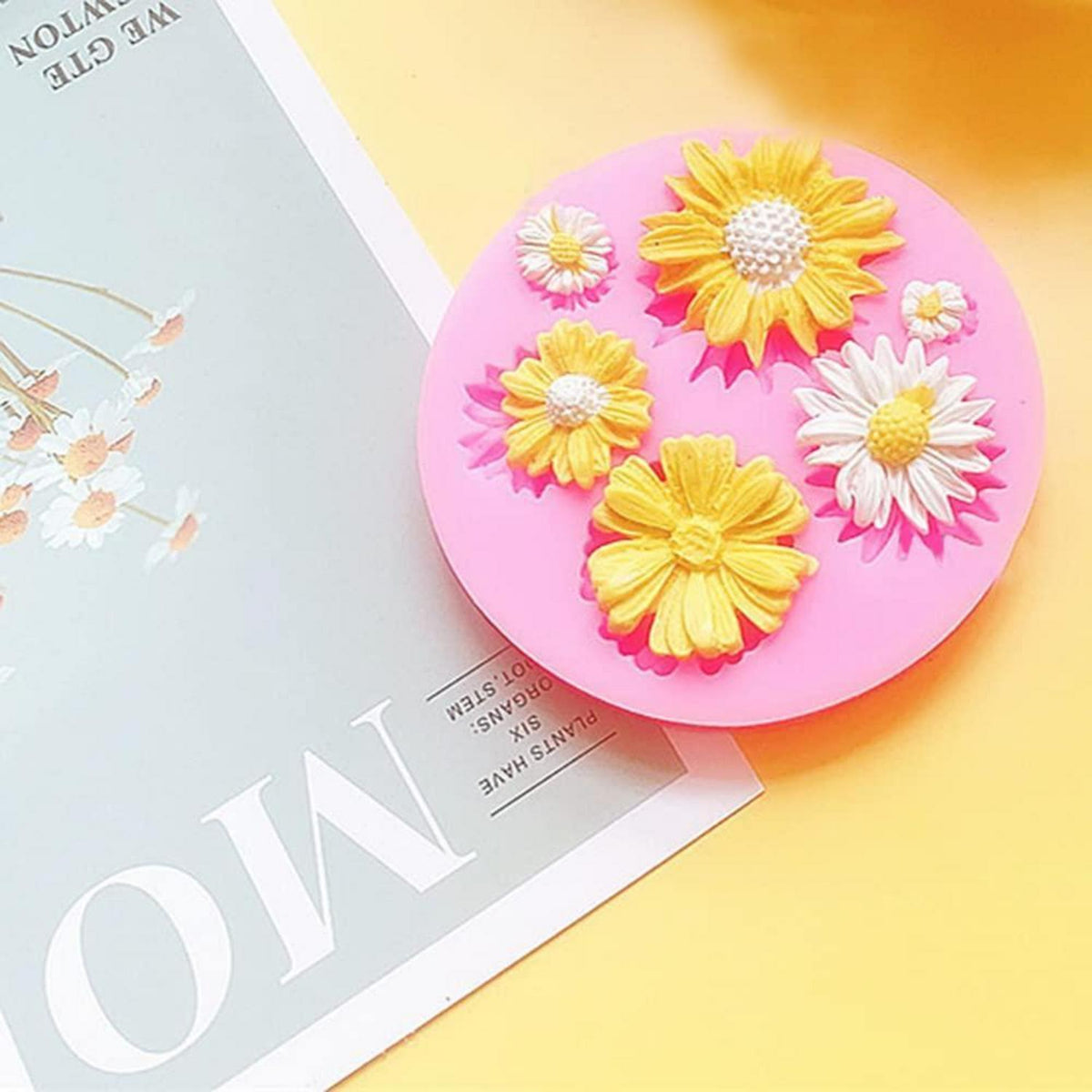 6x 3D Silikon Fondant Formen Blumen für Kuchen & Dekoration