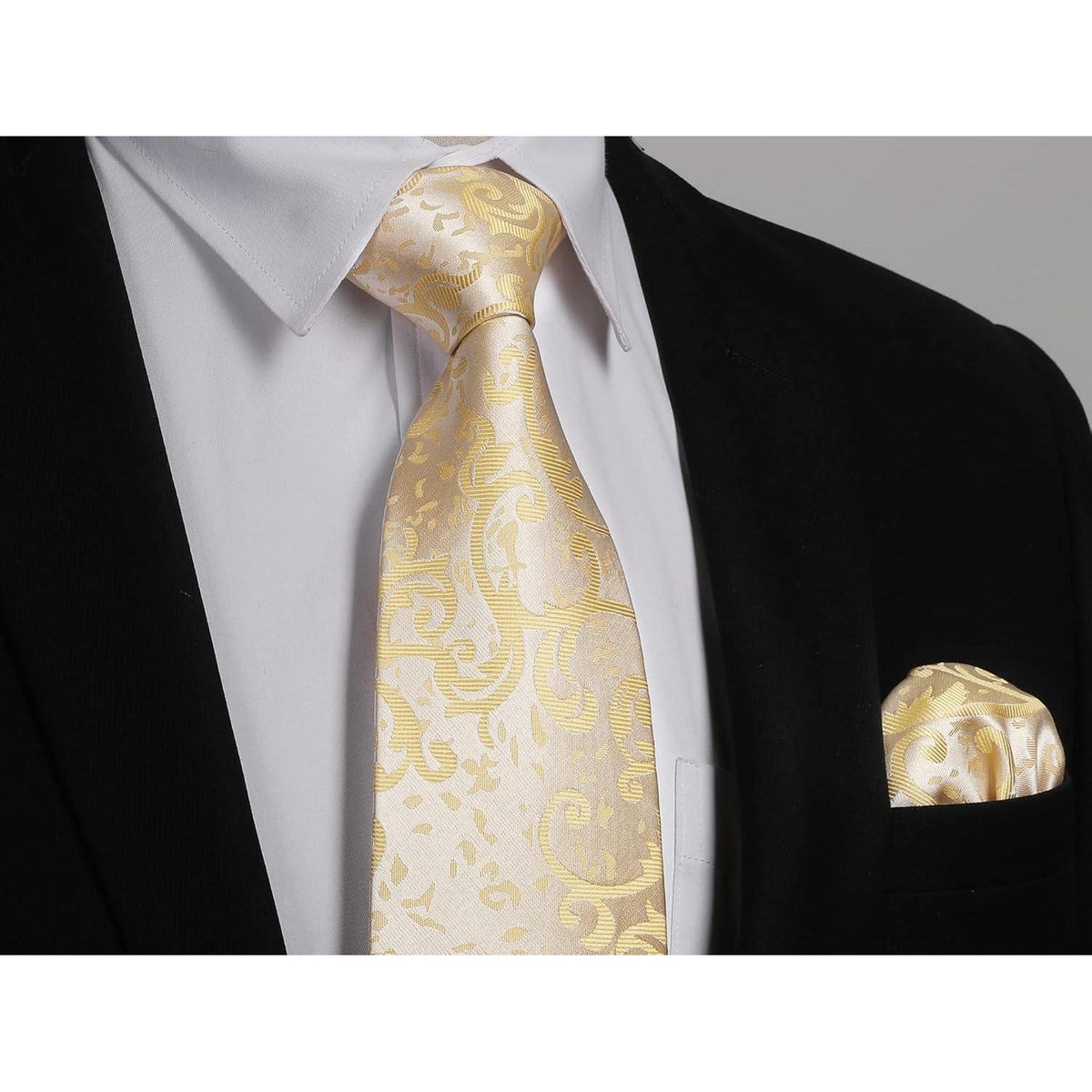 Herren Krawatten- und Einstecktuch-Set Paisley mit einfacher Pflege