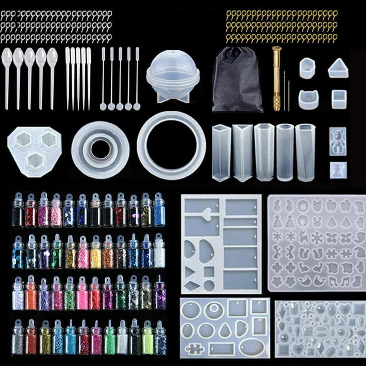 384tlg. Resin Gießharz Silikonform Set für Schmuck & DIY