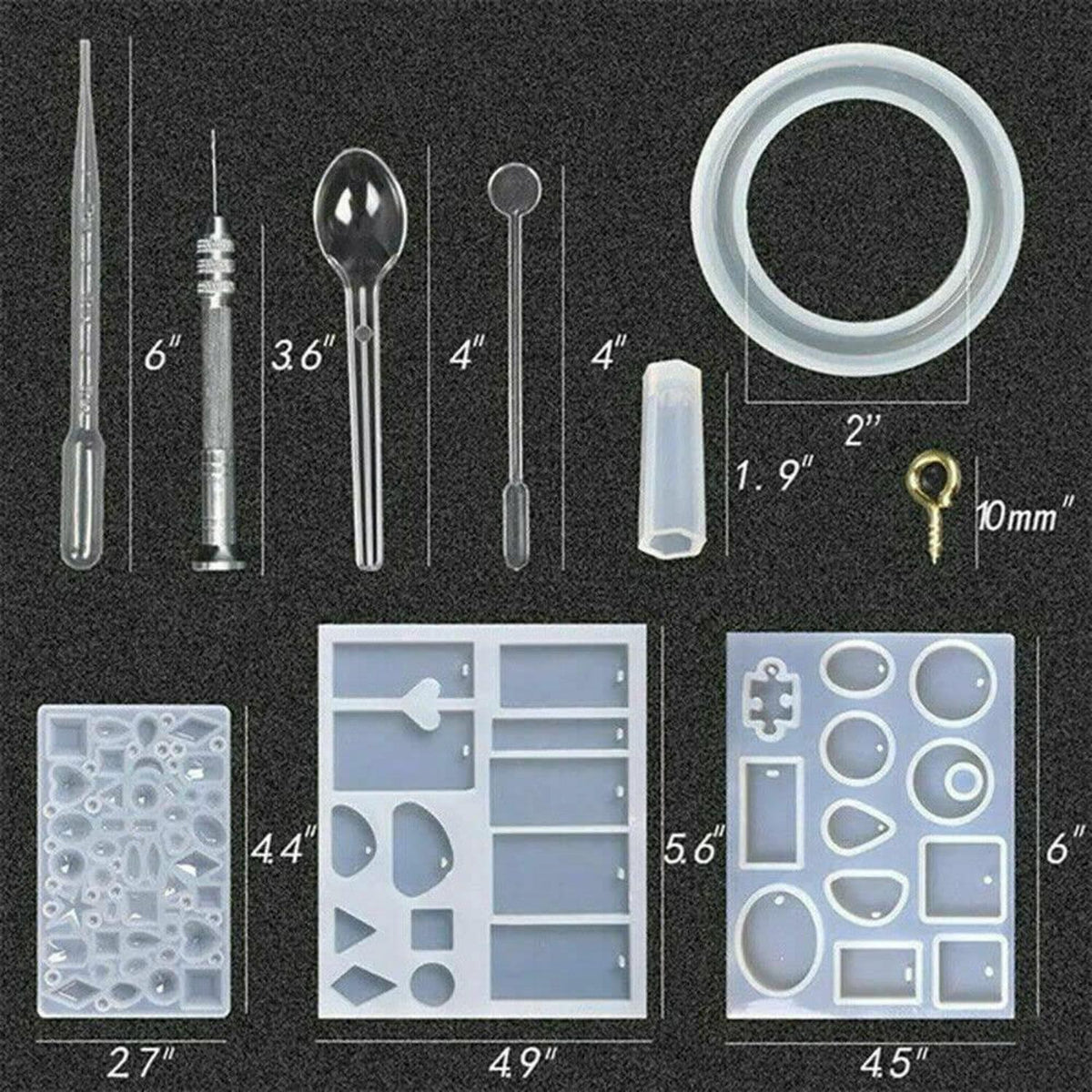384tlg. Resin Gießharz Silikonform Set für Schmuck & DIY