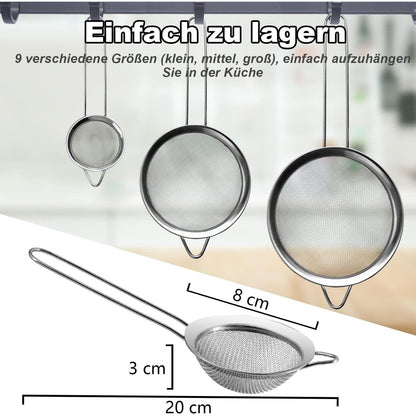 Edelstahl Sieb Feinmaschig 8cm - Für Küche & Backen