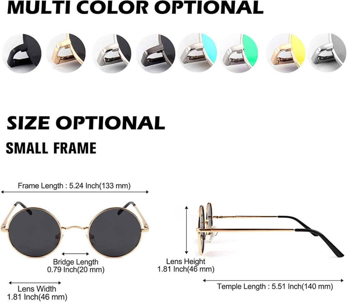 Runde Polarisierte Sonnenbrille UV400 Schutz MEZ1 für Herren Damen