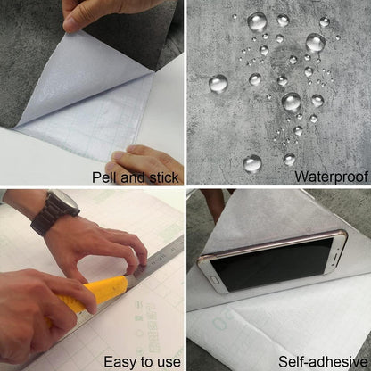 Dunkelgraue 3D Betonzement Selbstklebende Tapete 40CMx9M - Wasserfest