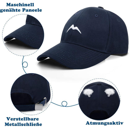 Baumwoll Baseball Cap Damen Herren Atmungsaktiv Dunkelblau