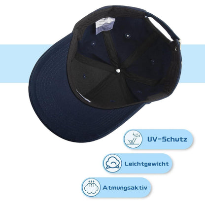 Baumwoll Baseball Cap Damen Herren Atmungsaktiv Dunkelblau