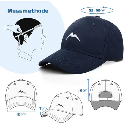 Baumwoll Baseball Cap Damen Herren Atmungsaktiv Dunkelblau
