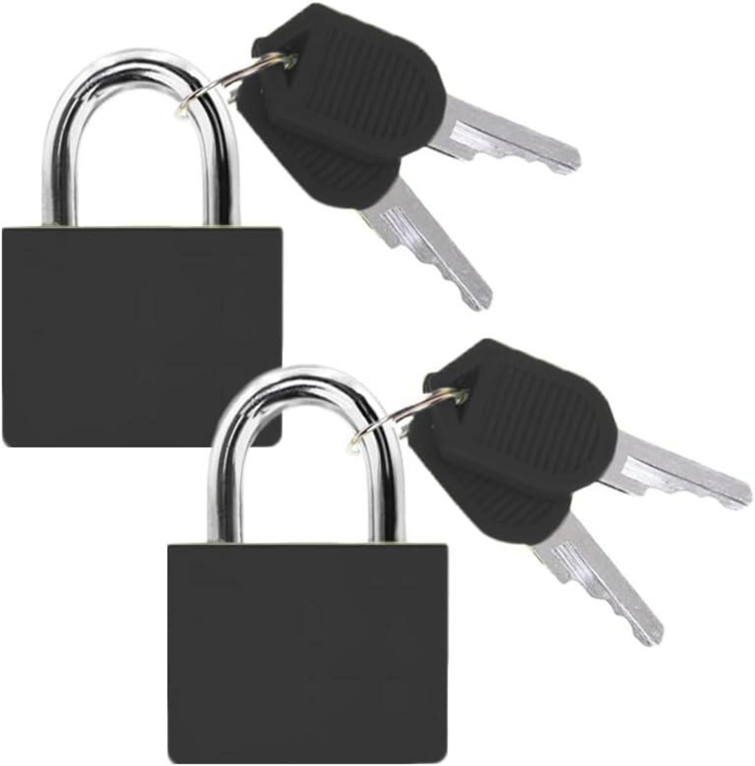 2 Stück Mini Kofferschlösser mit Schlüssel Schwarz
